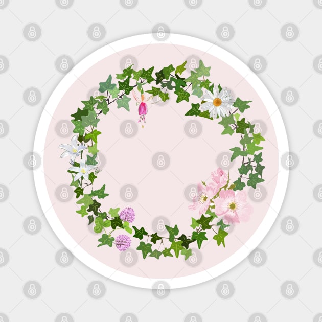 Wild flower garland Magnet by Slownessi